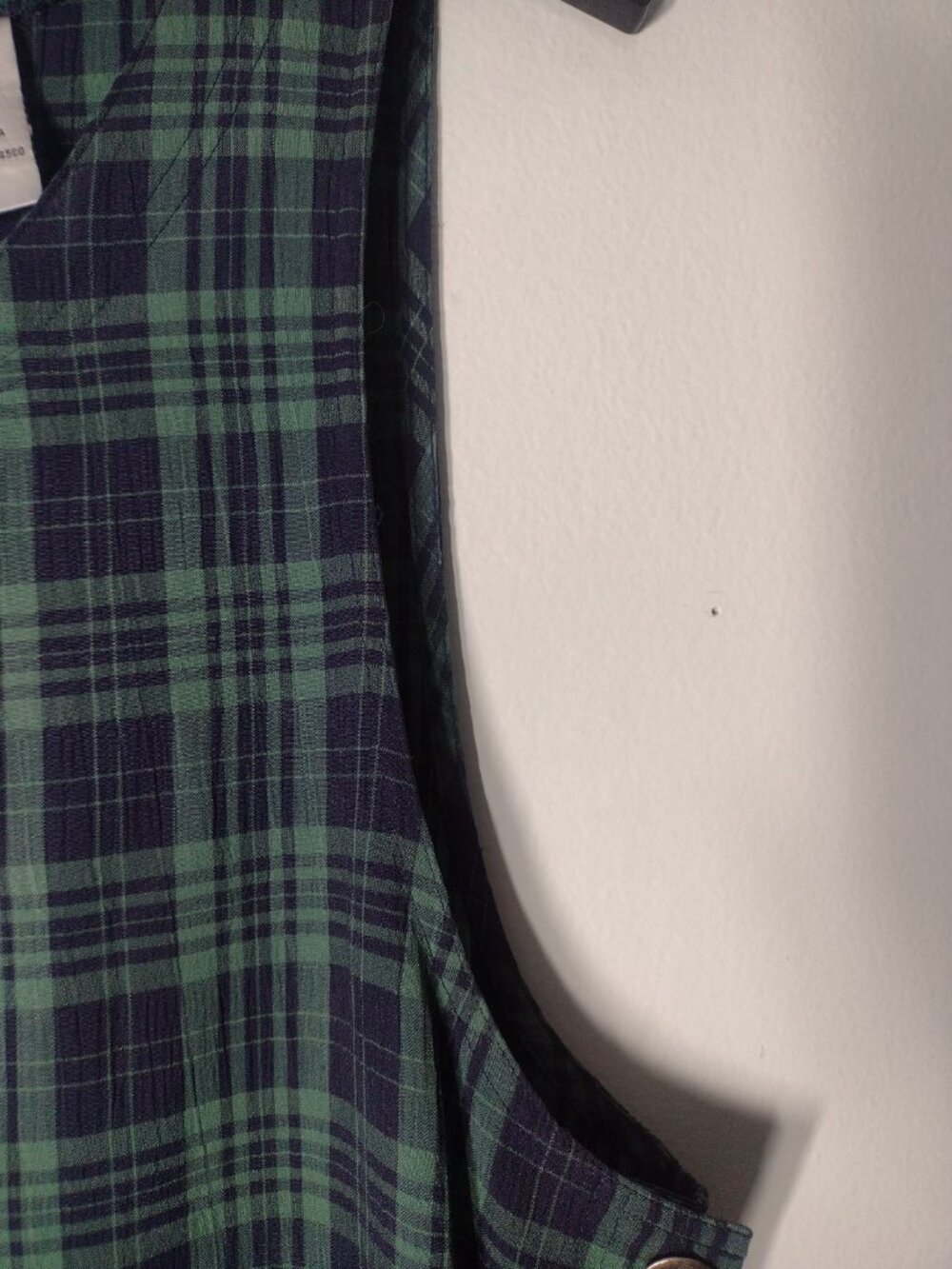 Vintage Sag Harbor Tartan Plaid Maxi Jumper Dress 12 Academia Side Slits Crinkle - Picture 3 of 8